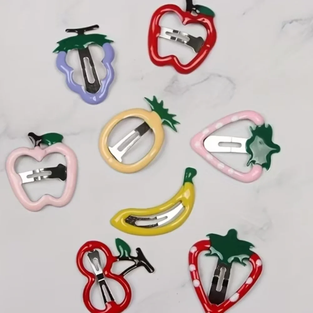 NEW Colorful Fruit Hair Clips Summer Set of 8 Baby or Girls